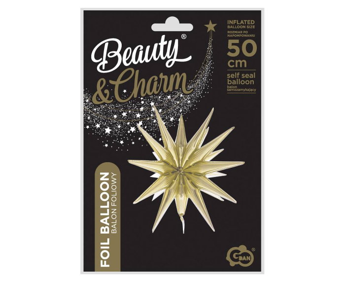 BALON FOLIE ALUMINIU Star 3D, champagne, 50cm FG-G3SZ [3]