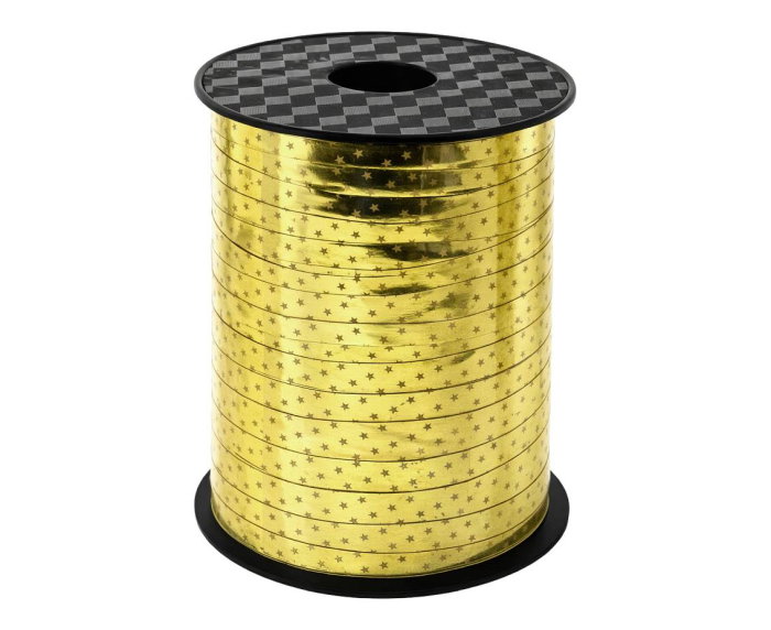 RAFIE PLASTIC LUCIOASA 0.5cm*458m, aurie cu stelute GT-5PR76 [1]