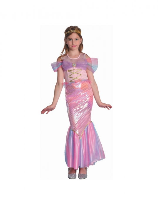 GOD COSTUM PT COPII 110/120 CM SIRENA ROZ SL-RS11 [1]