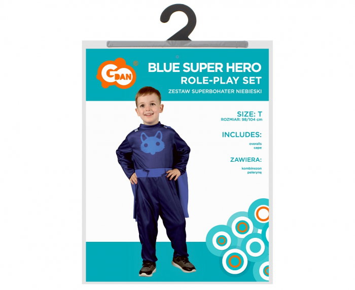 GOD COSTUM PT COPII  98/104 CM SUPER EROU BLUE SL-BN98 [2]