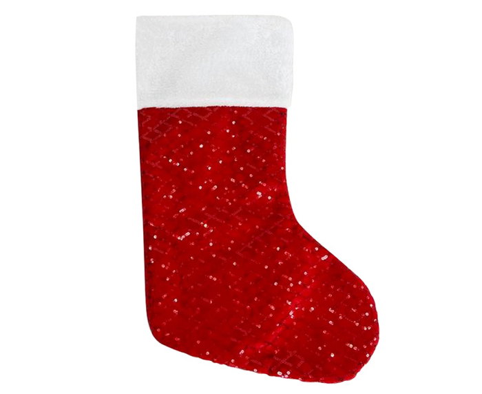 DECORATIUNE CRACIUN SOSETA Santa Christmas sock sparkling, red, 27X44cm NW-SKBR [1]