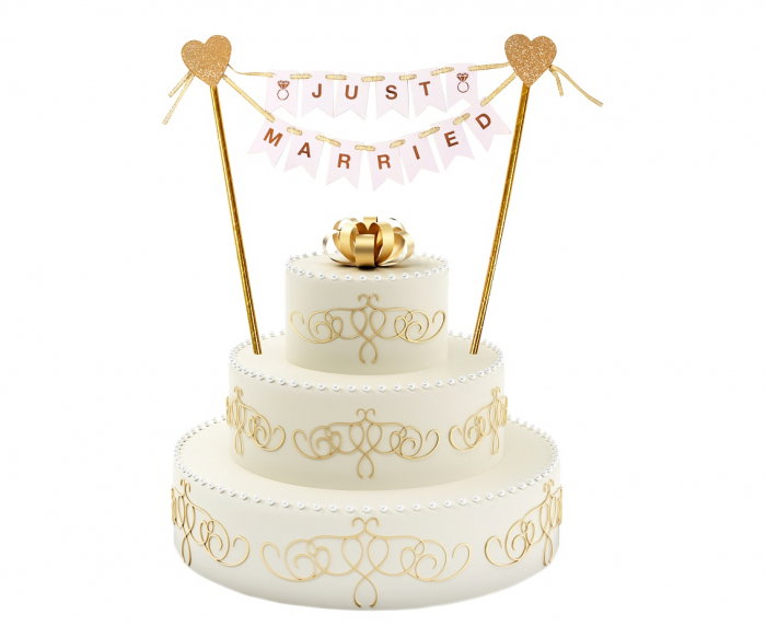 GOD DECORATIUNI PENTRU TORT W&C Just Married, 25cm QT-DTJM [1]