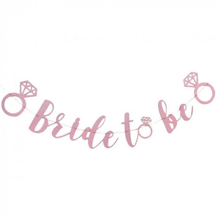 GOD GHIRLANDA DIN HARTIE Bride to Be, 300cm, glitter pink FJ-GBRB [1]