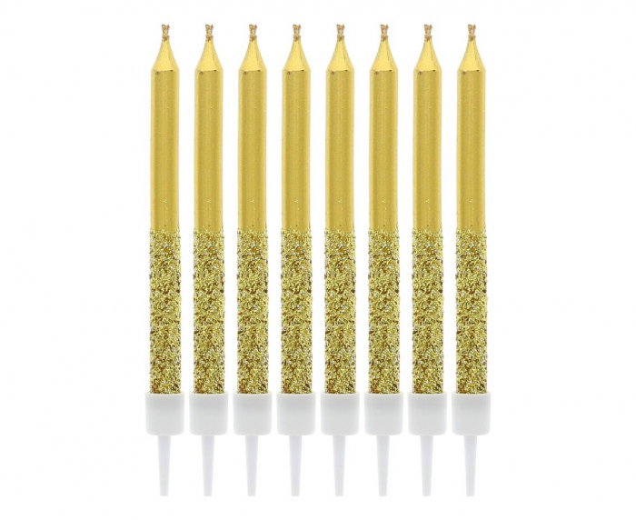 GOD LUMANARI TORT Taper candles metallic-glitter, 8/set BH-SMMB [1]