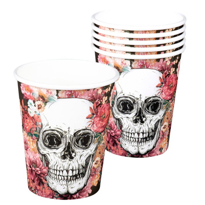 PAHARE CARTON Day of the dead, 250ml 10/set 97087 [1]