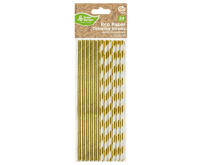 PAIE DIN HARTIE PENTRU BAUTURI gold, mix of two designs, 19.7cm 24/set RP-ZLM2 [2]