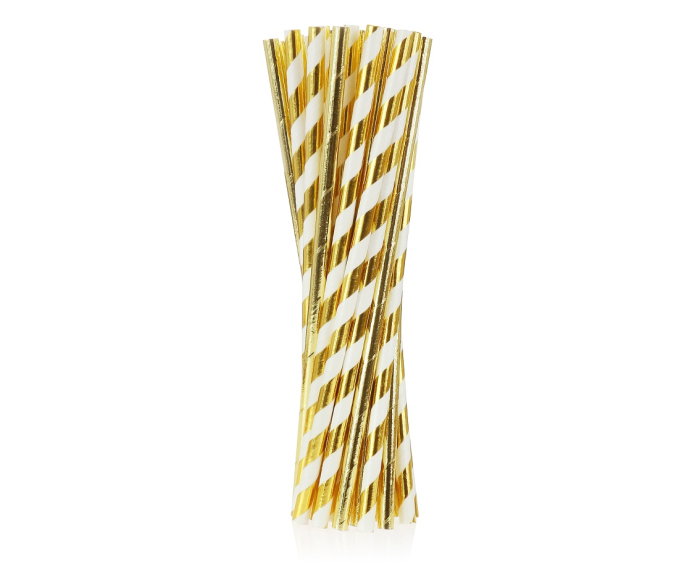 PAIE DIN HARTIE PENTRU BAUTURI gold, mix of two designs, 19.7cm 24/set RP-ZLM2 [1]