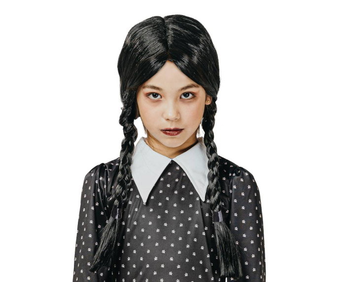 PERUCA NEAGRA CU CODITE IMPLETITE WEDNESDAY SL-PCWG [1]