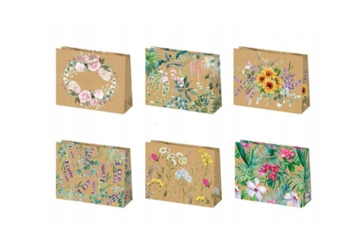 SACOSA CADOU ECO 30*23*10CM KRAFT MIX FLORI NR.49 T6EKO_OG_49 [1]