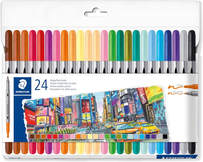 GRI CARIOCI STAEDTLER 2 CAPETE CULORI PASTEL 24/SET ST-3200-C24P [1]