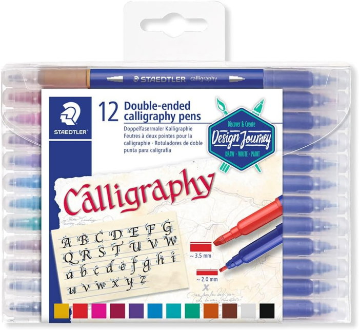 MARKER CALIGRAFIC STAEDTLER 2 CAPETE 3.5-2.0MM 12/SET ST-3005-TB12 [1]