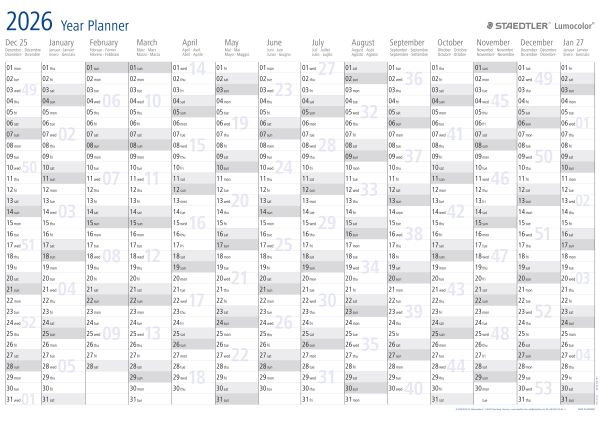 GRI PLANNER ANUAL STAEDTLER Lumocolor year planner 641 YP 2026 [2]