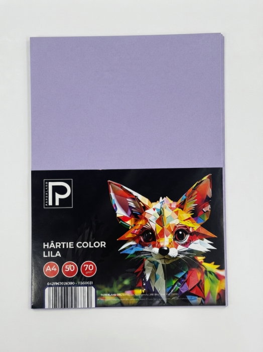 Hârtie Color A4 50/Set 70gr Mov Deschis Lila 11300031 Paperland [1]