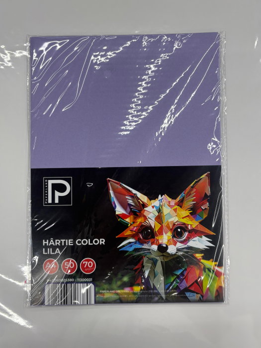 Hârtie Color A4 50/Set 70gr Mov Deschis Lila 11300031 Paperland [2]