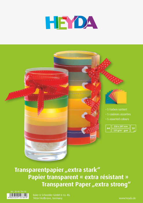 Hartie Color Transparenta A4 115g 10/set Heyd [1]