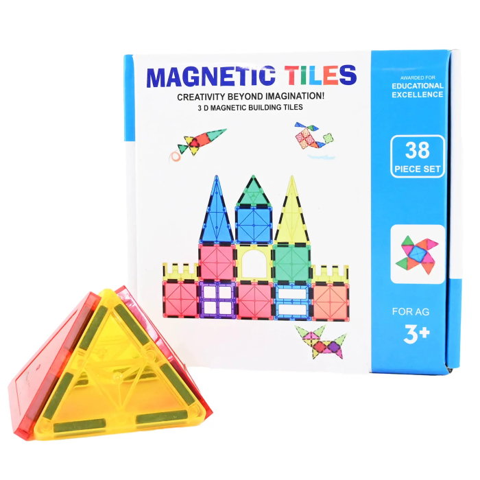 Joc Inteligent 3D - 38 Piese Magnetice Educative STEM Translucide 28201 [2]