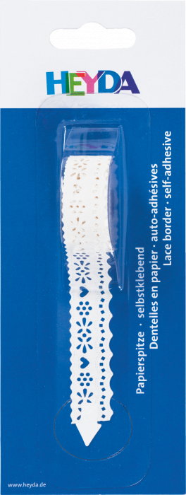 KP BANDA DECORATIVA HARTIE AUTOADEZIVA 17MM*2M DANTELA ALBA VALURI 4880080 [1]
