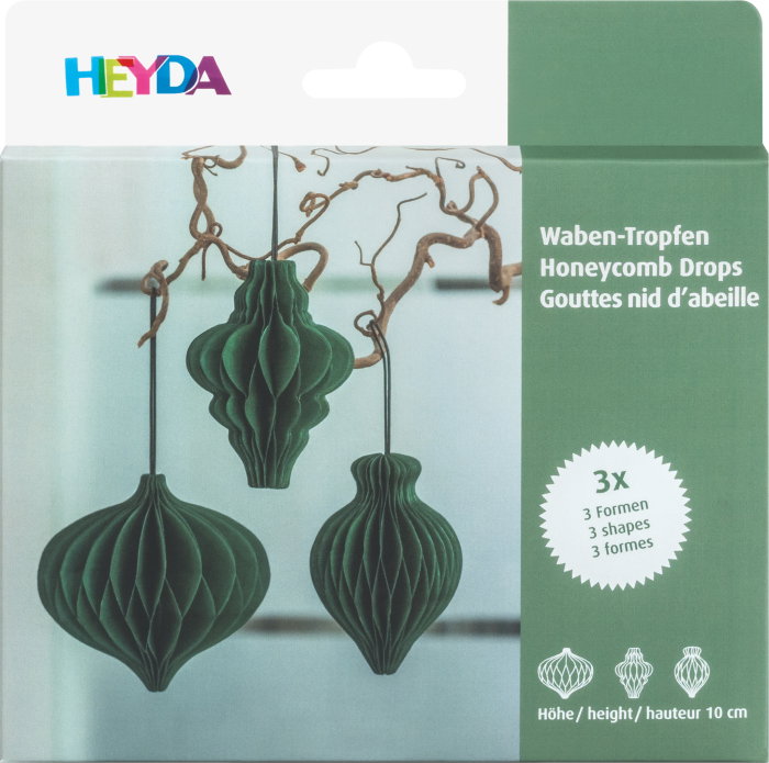 GLOB HARTIE 10CM 3/SET PICATURA TIP FAGURE VERDE INCHIS 4870728 [3]