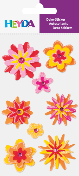 STICKER DECOR 7.5*16.5CM MIX FLORI 8 PCS 3780686 [1]