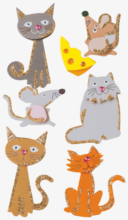 KP STICKER DECOR 7.5*16.5CM PISICI/SORICEI 7 PCS 3780645 [1]