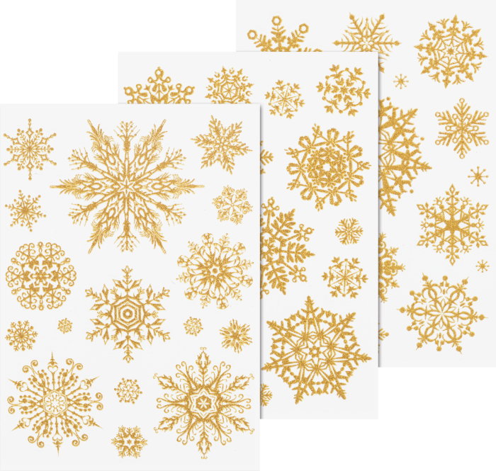 STICKER DECOR FEREASTRA CRISTALE GHEATA 3 COLI/SET GLITTER AURIU 3584466 [1]