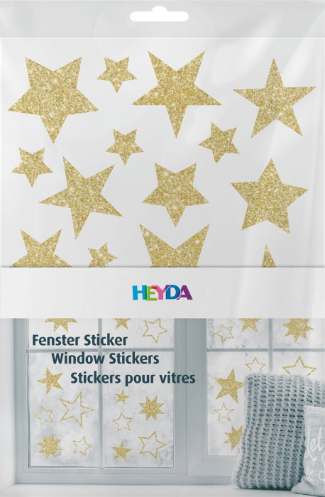 STICKER DECOR FEREASTRA STELE 3 COLI/SET GLITTER AURIU 3584469 [2]