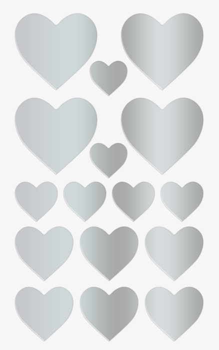 Stickere Inimioare Argintii 4 Coli Heyda - [2]