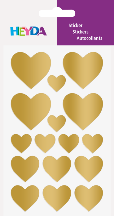 Stickere Inimioare Aurii 4 Coli Heyda [1]