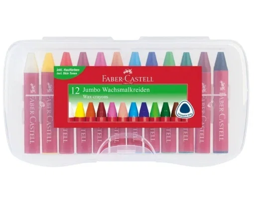 Creioane Cerate Faber-Castell Jumbo 12 Set FC120011 Cut [1]