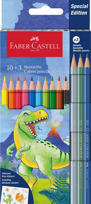 LEC CREIOANE COLORATE FABER-CASTELL 10+3 CULORI DINOZAURI FC111213 [1]