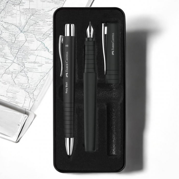 SET FABER-CASTELL STILOU B + PIX POLY XB NEGRU FC241050 [1]