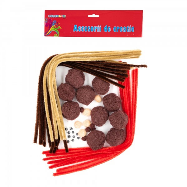 ACCESORII CREATIE REN DIN SARMA PLUSATA CU POM POM SI OCHISORI A2390 [1]