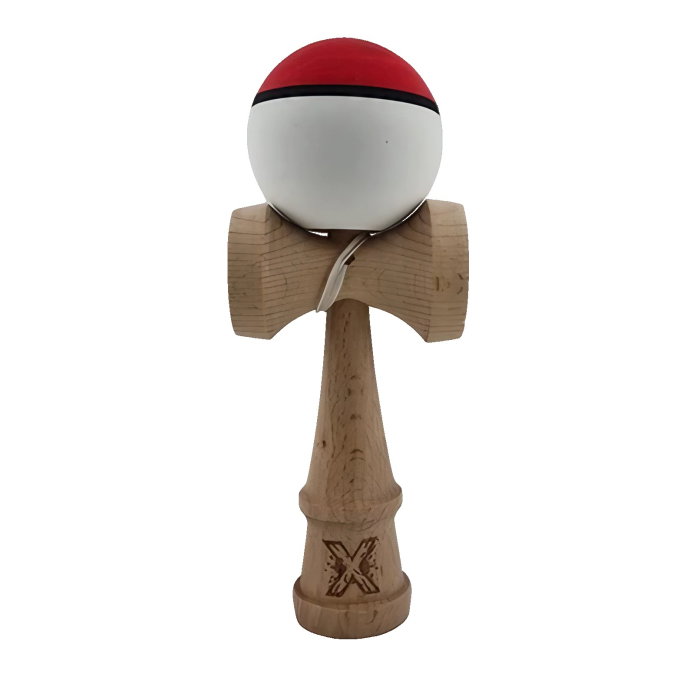 JOC LEMN KENDAMA 18CM RUBBER GRIP ROSU/ALBASTRU/NEGRU J1896/161954 [1]