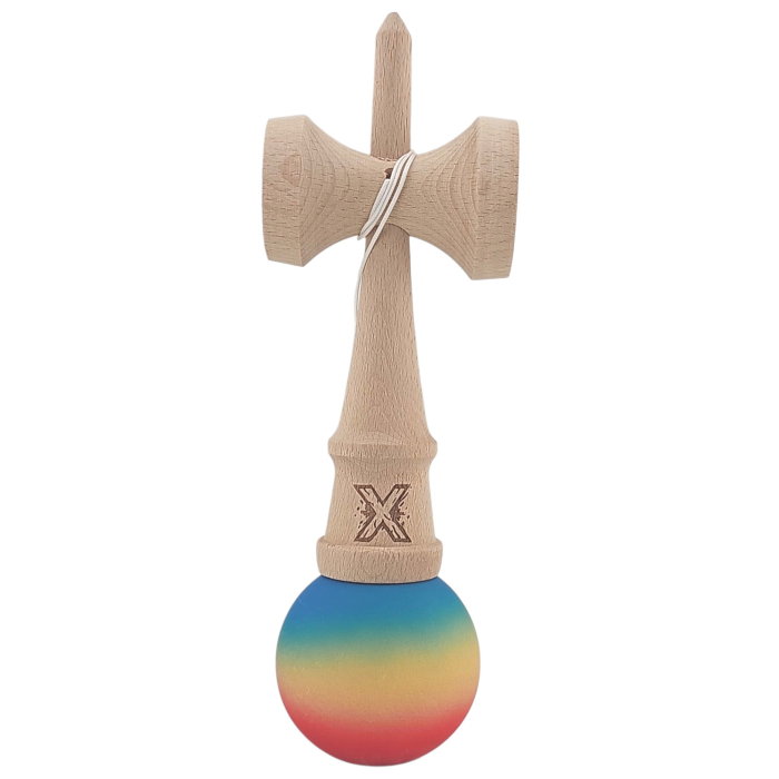 JOC LEMN KENDAMA 18CM RUBBER GRIP ROSU/GALBEN/ALBASTRU J1896/161609 [2]