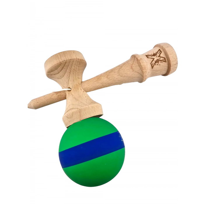 JOC LEMN KENDAMA 18CM RUBBER GRIP VERDE/ALBASTRU/VERDE J1896/162898 [1]