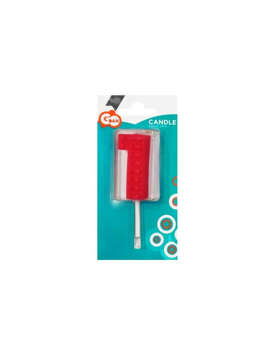 LUMANARE TORT Number 1, brick/model constructie, 5.5cm 7C-SUK1 [1]