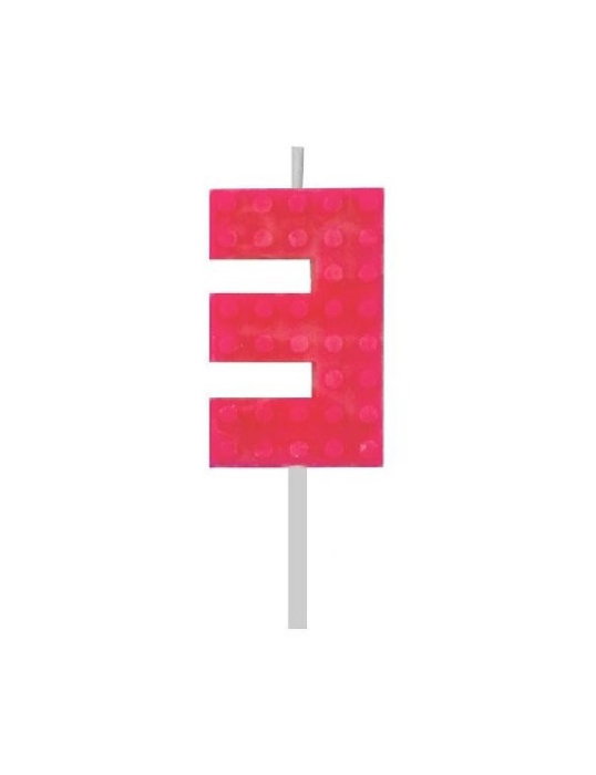 LUMANARE TORT Number 3, brick/model constructie, 5.5cm 7C-SUK3 [6]