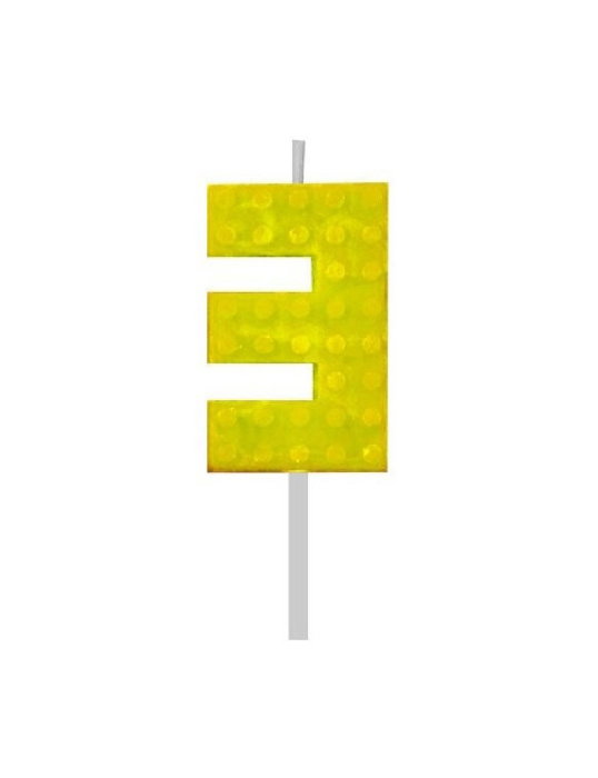 LUMANARE TORT Number 3, brick/model constructie, 5.5cm 7C-SUK3 [3]