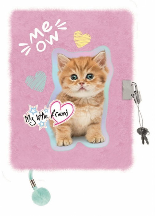 MA JURNAL CU LACAT A5 MY LITTLE FRIEND PASTEL KITTY PUF 96 FILE 663826 [1]