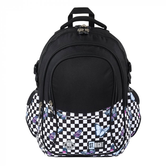 MA RUCSAC SCOLAR ST.RIGHT 4 COMPARTIMENTE BP-01 CHESSBOARD BUTTERFLIES 680434 [1]