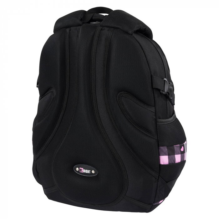 MA RUCSAC SCOLAR ST.RIGHT 4 COMPARTIMENTE BP-01 PINK CHECKERED 680366 [4]