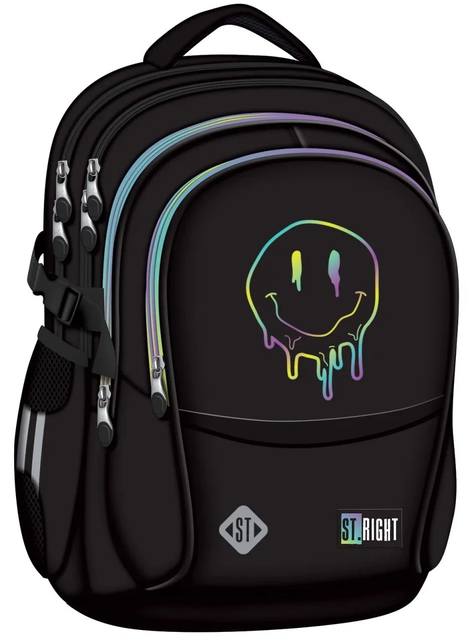 MA RUCSAC SCOLAR ST.RIGHT 4 COMPARTIMENTE BP-01 SMILEY FACE 665660 [1]