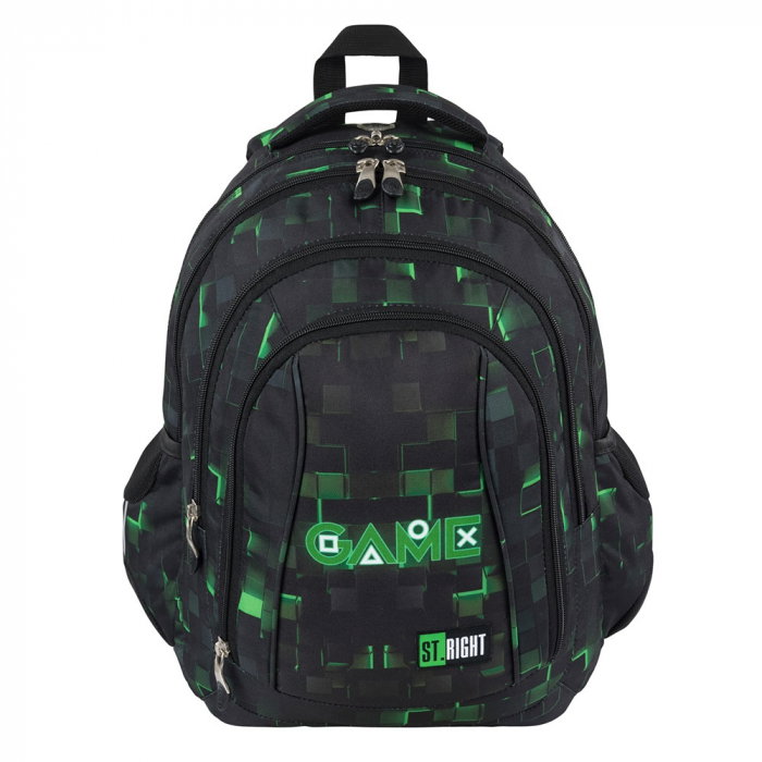 MA RUCSAC SCOLAR ST.RIGHT 4 COMPARTIMENTE BP-04 GREEN GAME 681509 [1]