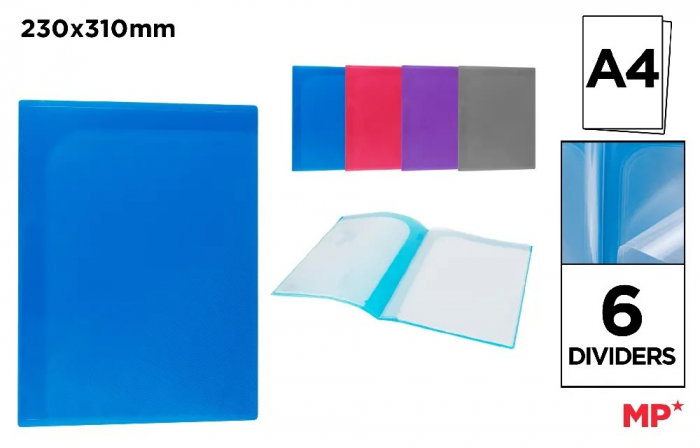 MAPA PLASTIC IPB A4 CU 6 SEPARATOARE ALBASTRA PC163 [1]