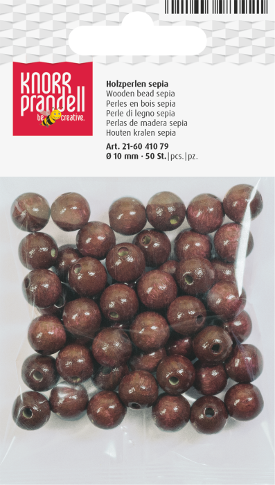 Set 50 Mărgele Lemn 10mm Maro Sepia Knorr Prandell [1]