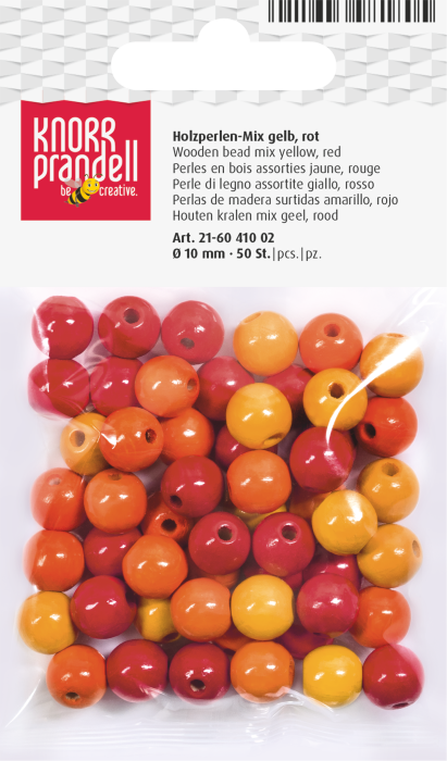 Set 50 Mărgele Lemn 10mm Mix Galben-Roșu Knorr Prandell [1]