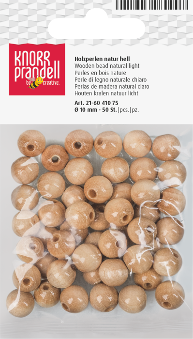 Set 50 Mărgele Lemn 10mm Natur Deschis Knorr Prandell [1]