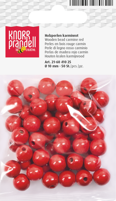 Set 50 Mărgele Lemn 10mm Roșu Carmin Knorr Prandell [1]