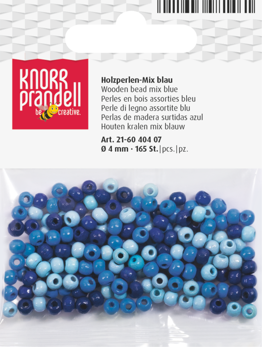 Set 165 Mărgele Lemn 4mm Mix Albastru Knorr Prandell [1]