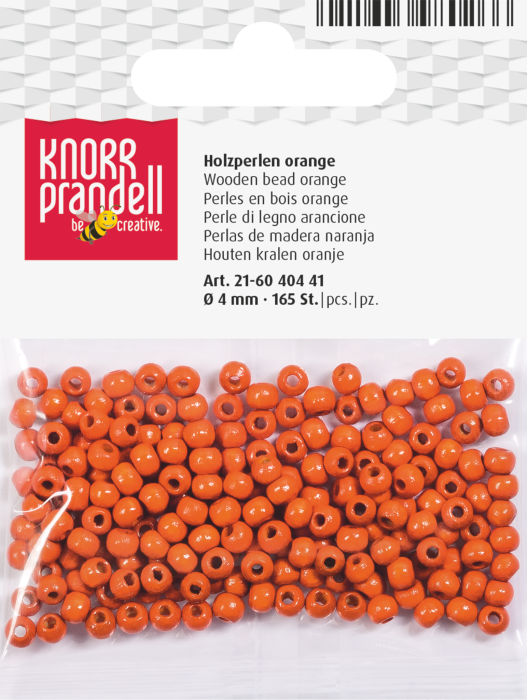 Set 165 Mărgele Lemn 4mm Portocalii Knorr Prandell [1]